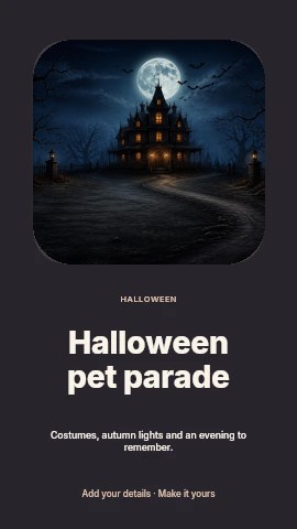 Halloween pet parade instagram story template