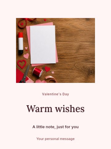 Love note greeting card template
