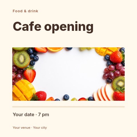 Cafe opening social media post template
