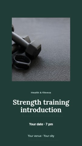 Strength training introduction instagram story template