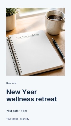 New Year wellness retreat instagram story template