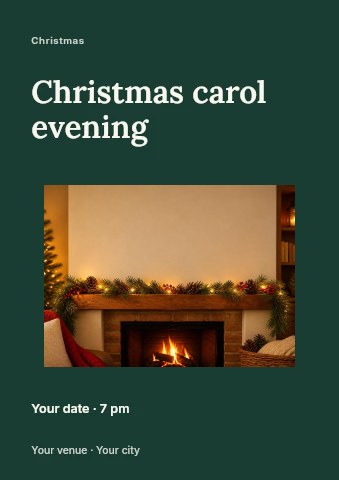 Christmas carol evening flyer template
