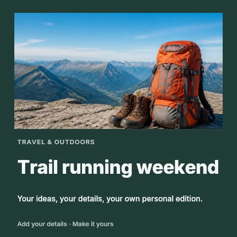 Trail running weekend social media post template