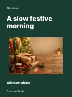Christmas festive brunch photo layout poster template · Modern programme