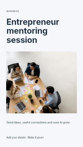 Entrepreneur mentoring session instagram story template