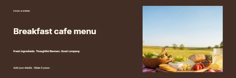Breakfast cafe menu banner template
