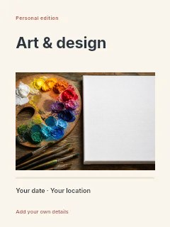 Art & design invitation template · Title & photograph