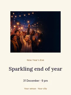 Group celebrating with sparklers at night in Sparkling end of year · Picture window
