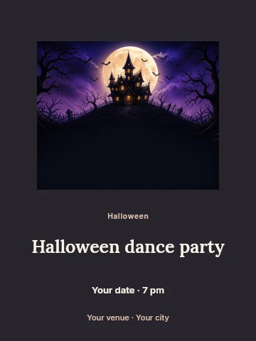 Halloween dance party poster template