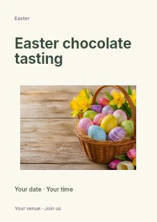Easter chocolate tasting flyer template · Modern programme