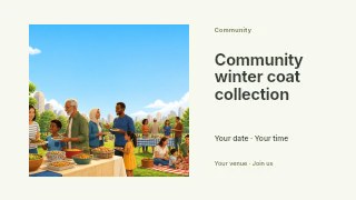 Community winter coat collection youtube thumbnail template · Horizontal photo dialogue