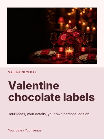 Valentine chocolate labels poster template