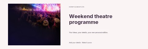 Weekend theatre programme banner template