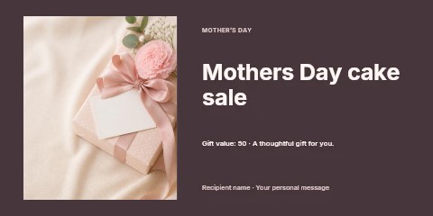 Mothers Day cake sale gift voucher template