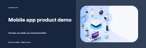 Mobile app product demo banner template