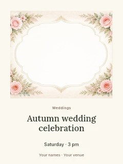 Autumn wedding celebration invitation template · Quiet photo gallery