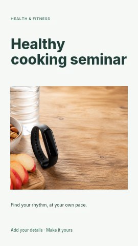 Healthy cooking seminar instagram story template