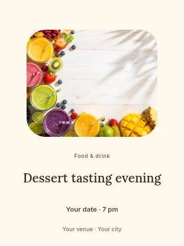 Dessert tasting evening poster template