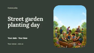 Street garden planting day youtube thumbnail template · Horizontal photo dialogue