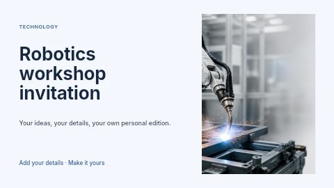 Robotics workshop invitation youtube thumbnail template