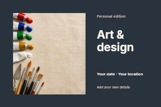 Art & design postcard template · Horizontal photo dialogue
