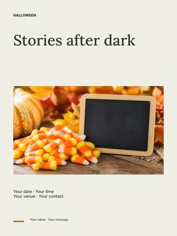 Haunted library reading photo layout poster template