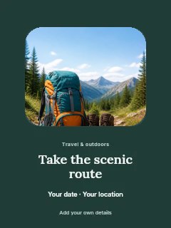 Travel photo journal invitation template · Picture window