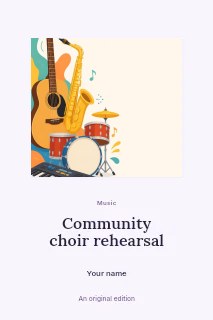 Community choir rehearsal book cover template · Picture window