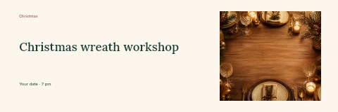 Christmas wreath workshop banner template