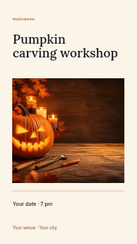 Pumpkin carving workshop instagram story template