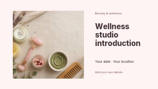 Wellness studio introduction · Horizontal photo dialogue