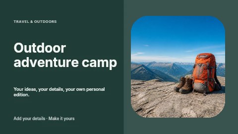 Outdoor adventure camp youtube thumbnail template