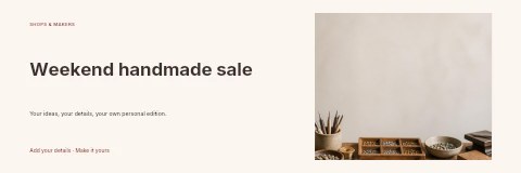 Weekend handmade sale banner template