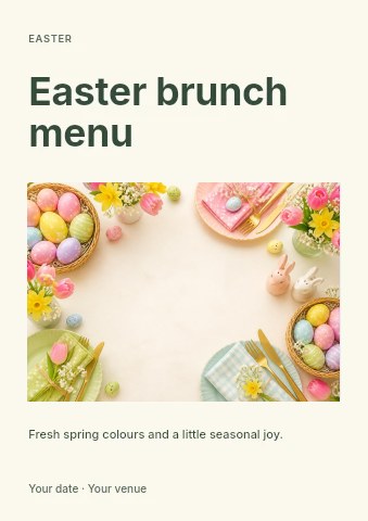 Easter brunch menu flyer template