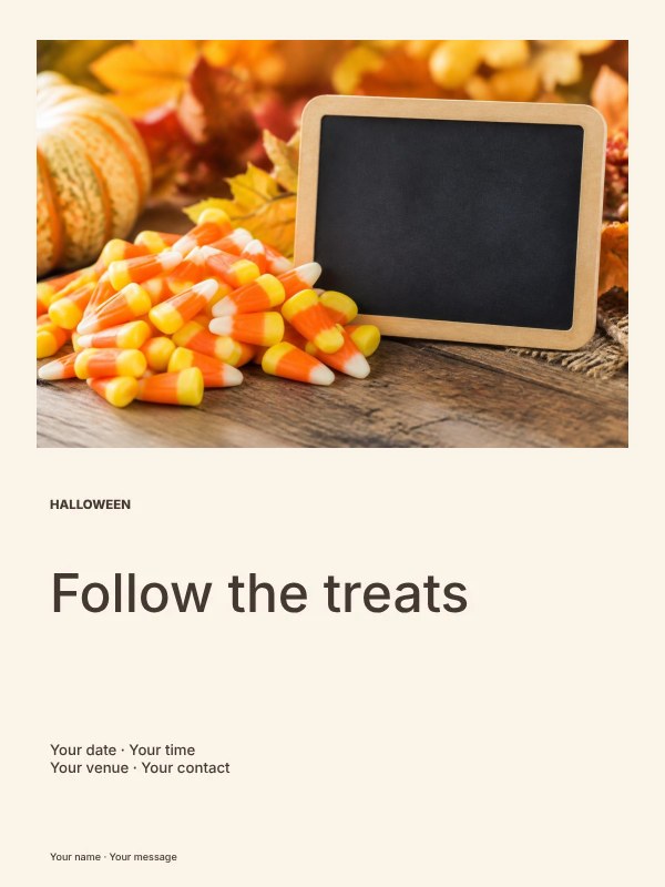 Trick or treat trail photo layout poster template