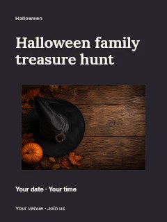 Halloween family treasure hunt poster template · Modern programme