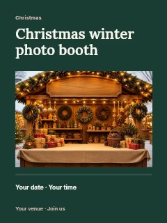 Christmas winter photo booth poster template · Title & photograph