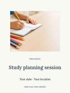Study planning session greeting card template · Picture window