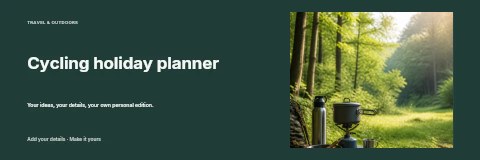 Cycling holiday planner banner template