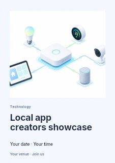 Local app creators showcase flyer template · Gallery editorial
