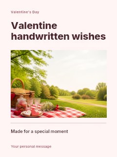 Romantic Picnic Setup with Heart-Shaped Cookies in Valentine handwritten wishes · Title & photograph