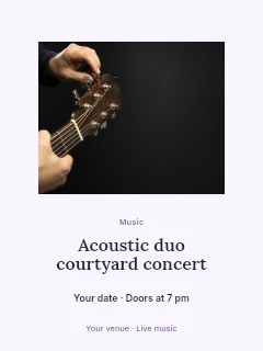 Acoustic duo courtyard concert poster template · Picture window