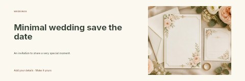 Minimal wedding save the date banner template