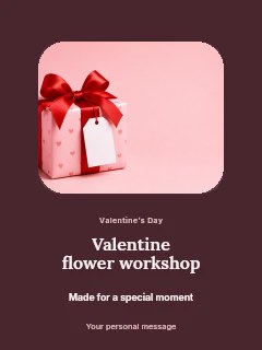 Valentine flower workshop poster template · Picture window
