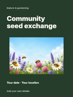 Bees Pollinating Wildflowers in Sunny Meadow in Community seed exchange · Modern programme