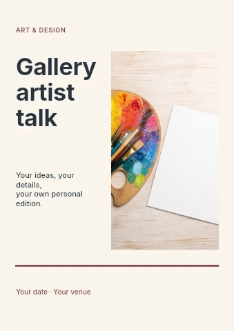 Gallery artist talk flyer template