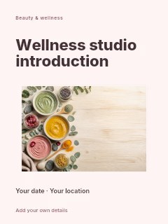 Wellness studio introduction · Modern programme