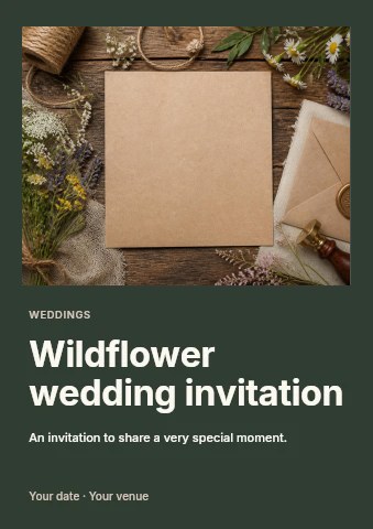 Wildflower wedding invitation flyer template
