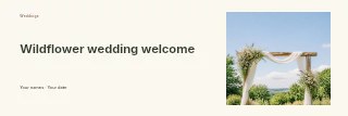 Wildflower wedding welcome banner template · Horizontal photo dialogue