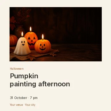 Pumpkin painting afternoon · Gallery editorial social media post template